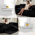 thumbnail image 6 of LLappuil Sectional Sofa Bed, Futon Convertible Sofa Bed King Size, Plush Corduroy Loveseat Sofa Couch for Living Room Black, 6 of 11