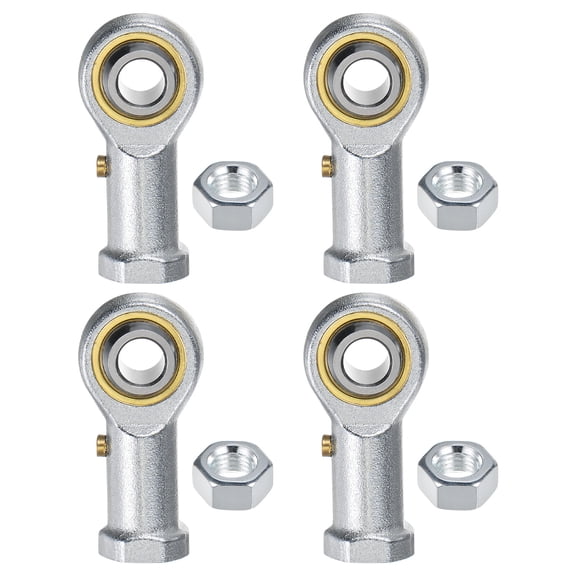 Uxcell 4-Pack PHSB5 Rod End Bearing, 5/16 Inch Bore 5/16-24 Right Thread Female Thread Steel Joint Rod Ends W Jam Nuts