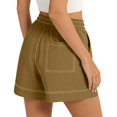 thumbnail image 6 of Women's Casual Shorts Comfy Elastic Waist Lightweight Summer Wide Leg Comfy Trendy Shorts with Pockets by Yigetop Beige L, 6 of 7