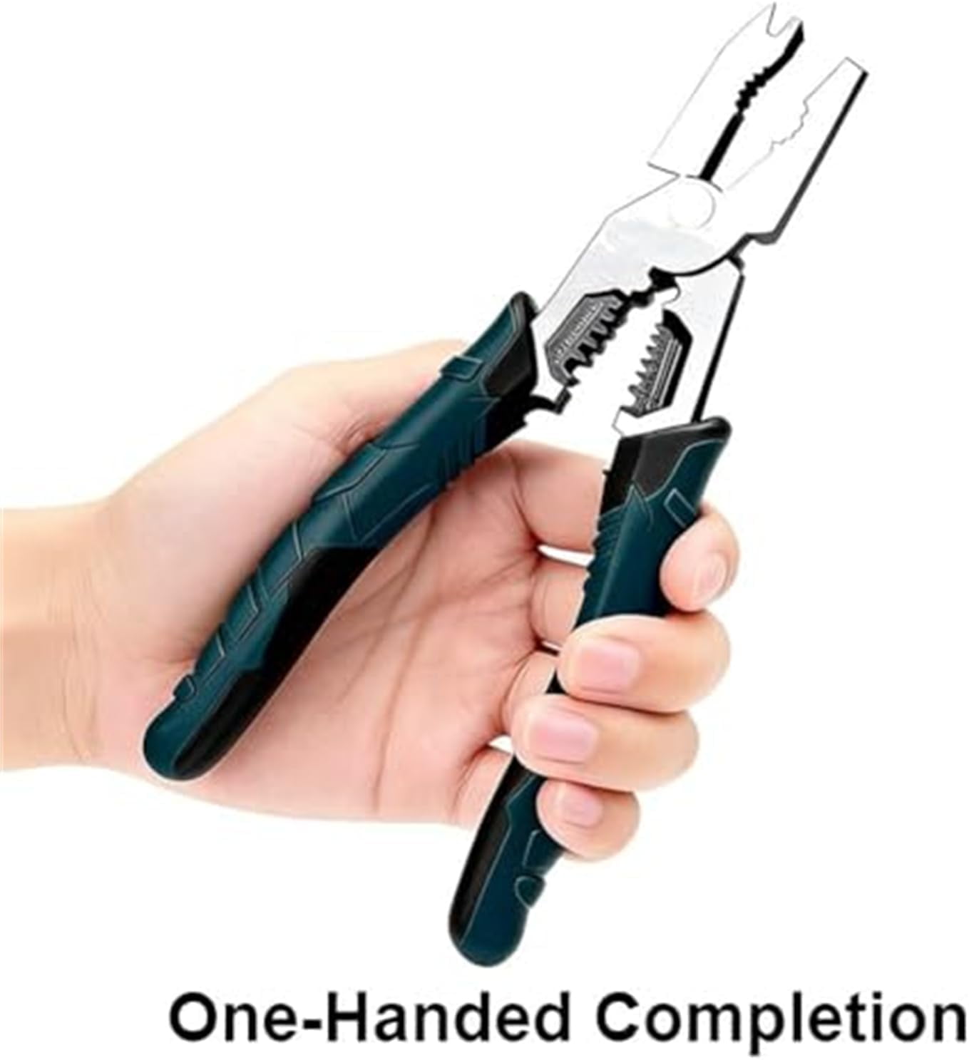Industrial-Grade Multi-Function Cutting Pliers with Nail Puller, Wire Cutter/Stripper/Crimper, Compound Action Leverage Design for Home Repair, Construction, and DIY Tasks