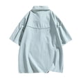 thumbnail image 4 of UVEASISHA Mens Tracksuit 2 Piece Set Half Zip Short Sleeve Shirt and Drawstring Short Pants Lounge Sets Oversized Casual Sweatsuits Outfits with Pockets Light Blue L, 4 of 10