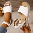 thumbnail image 5 of Caywon Womens Round Toe Dual Strap Wedge Sandals, Open Toe Thick Sole Summer Footwear, Casual Adjustable Ankle Strap Shoes, Sandalias Con Doble Correa Para Mujer, 5 of 8