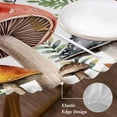 thumbnail image 3 of Mushroom Round Tablecloth, Fitted Table Cover with Elastic for 45"-54" Round Tables, Butterfly Botanical Star Country Plant White Table Cloth Outdoor Indoor Dinning Party Waterproof Tablecloths, 3 of 7