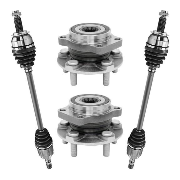 AutoShack Front CV Axle Shaft Wheel Hub Bearing Assemblies with ABS | Replacement for 2014-2016 Subaru Impreza | 4-PC