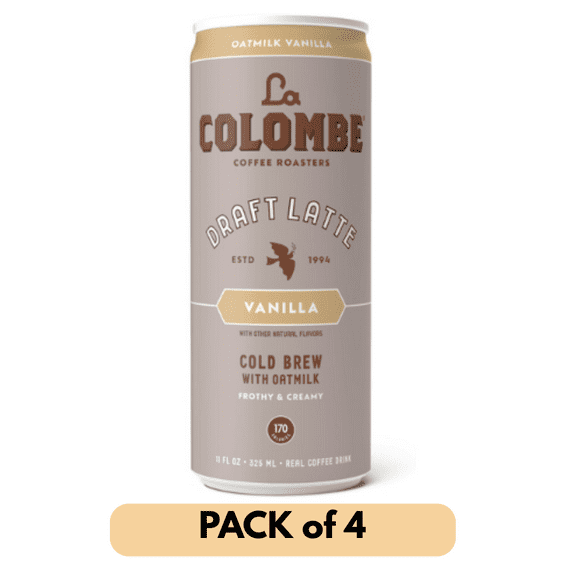 La Colombe Vanilla Draft Oatmilk Latte, 11 oz Cans, 4 Pack