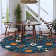 thumbnail image 3 of Navy Blue Sports Round Area Rug 8Ft Washable Large Circle Rugs for Living Room Dorm, Football Basketball Rugby Baseball Non-Slip Carpet Floor Mats Indoor Outdoor Carpet Runner Aesthetic Home Decor, 3 of 8