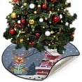 thumbnail image 5 of Coolnut Christmas Santa Reindeer Christmas Tree Mats Waterproof Tree Skirt, Funny Winter Chimney Xmas Tree Stand Tray Mat Floor Protector Pad for Holiday Party Decoration, 28.3", 5 of 6