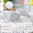 thumbnail image 3 of Blue Flower Bedding 3 Piece Duvet Cover Set Twin Size, Vintage Farmhouse Boho Leaf Spring Summer Soft Microfiber Comforter Cover with Zipper Closure & Pillowcases, Wrinkle & FadeResistant Quilt Cover, 3 of 9