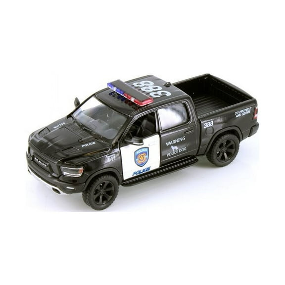 2019 Dodge Ram 1500 Police Pick-Up truck, Black - Kinsmart 5413DP - 1/46 scale Diecast Car