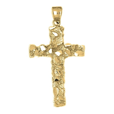 10K Yellow Gold Cross Pendant - 52 mm