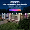 thumbnail image 4 of Solar Post Cap Lights with 8 RGB Solid Colors & Multicolor Flow - 8 Pack Fence Post Solar Lights, IP65 Waterproof - Fits 4x4 5x5 6x6 Wood & Vinyl Posts - White, 4 of 6