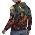 thumbnail image 3 of KLL Banana Leaf Meditating Gorilla Print Mens Hoodie Long Sleeve Casual Pullover Hooded Sweatshirt Fashion Drawstring Hoodies with Pocket-, 3 of 6