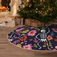 thumbnail image 5 of Rateoe Dancing Skeletons Floral Garden Pattern Christmas Tree Skirt with Ties , Christmas Tree Decorations, Farmhouse Christmas Decor Xmas Holiday Decorations-36", 5 of 6