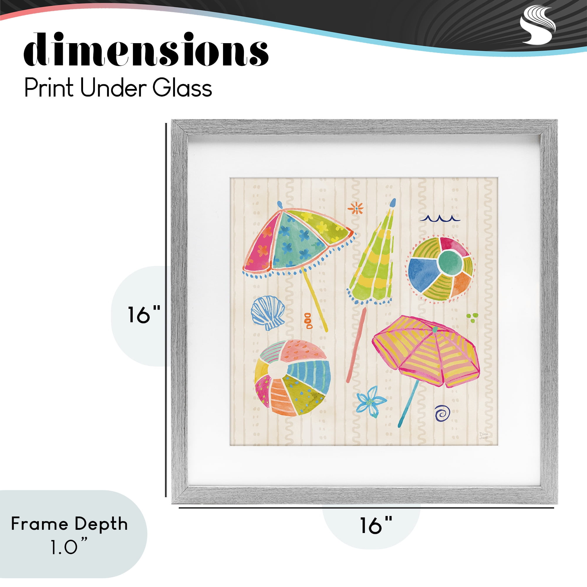 Stupell Industries Fine In The Sunshine Gray Framed Print Under Glass, design by Dina June