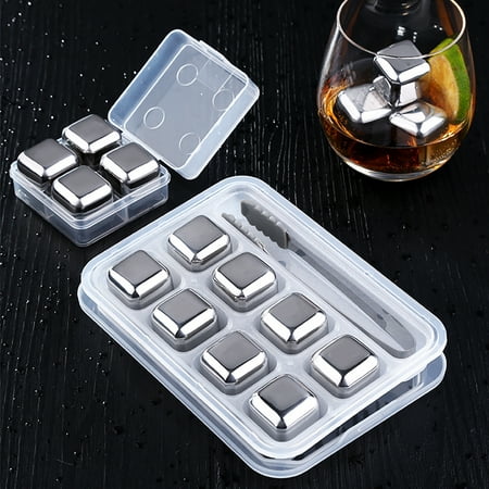 

Chicmine 1 Set Ice Cube High Strength Unbreakable Rust-proof Tasteless Fast Cooling Freezing Undiluted Whiskey Beer Ice Tartar for Bar
