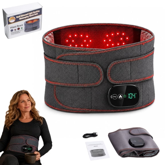 Revornyn Thermapro Belt, Red Light & Near-Infrared Heating Wrap, Adjustable Warmth Settings, Cordless Rechargeable Waist Belt for Abdomen and Lower Back