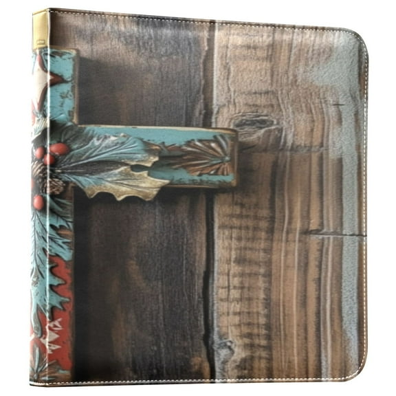 Photo Album Leather Photo Album 11.8x11.2x1.5 Inch Bookshelf Photo Album Photo Album Photo Store Scrapbook Photo Album Christmas Colored Crosses