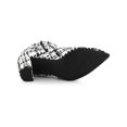 thumbnail image 5 of BLISSFUL STEP Women Plaid Point Toe Side Zip Block Heels Ankle Boots White Black1 7, 5 of 7