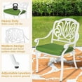 thumbnail image 3 of W WARMHOL 5-Piece Outdoor Patio Dining Set, All-Weather Cast Aluminum Patio Furniture Set for Backyard Garden Deck with 4 Chairs, 4 Cushions and 38.5” Round Table, 2.2" Umbrella Hole, White, 3 of 7