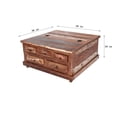 thumbnail image 4 of Coffee Trunk Table 5 Drawer Antique Wood Storage Chest Table, 4 of 4