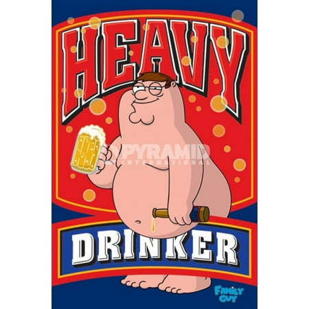 Family Guy Heavy Drinker Drunk Nude Peter Griffin Comedy Cartoon Poster 24x36