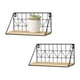 thumbnail image 2 of Estante Flotante Estante Moderno Estante de Pared Decorativo Boho Estantes de Almacenamiento de Madera con Marcos de Alambre de Metal Estante de exhibición para baño Dormitorio Sala de Estar Cocina, 2 of 7