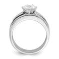 thumbnail image 4 of Sterling Silver Rhodium-plated CZ 2 Piece Wedding Ring Set QR1331, 4 of 4