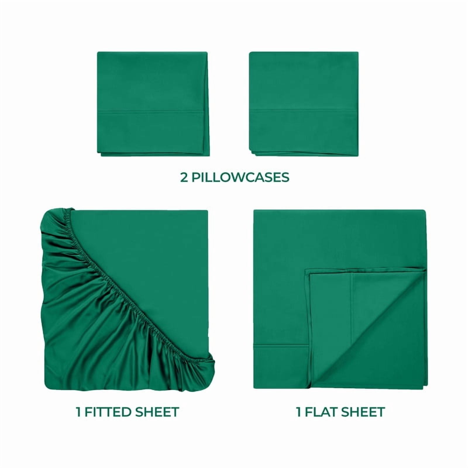 Superior Egyptian Cotton 400 TC Deep Pocket Sheet Set, Split King, Green