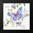thumbnail image 2 of Nan 15x15 Black Modern Framed Museum Art Print Titled - Fly Free Butterfly, 2 of 5