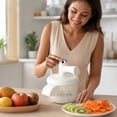 thumbnail image 4 of Electric Food Chopper and Peeler 2 in 1, Rechargeable Mini Vegetable Cutter with Stainless Steel Blades, Portable Fruit and Garlic Mincer for Home, Camping, and Travel, 4 of 7