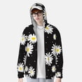 thumbnail image 3 of Picia Daisies Flowers Women's Men's UPF 50+ Sun Protection Hoodie Shirt Long Sleeve SPF Fishing Outdoor UV Hiking Lightweight Shirts-, 3 of 8