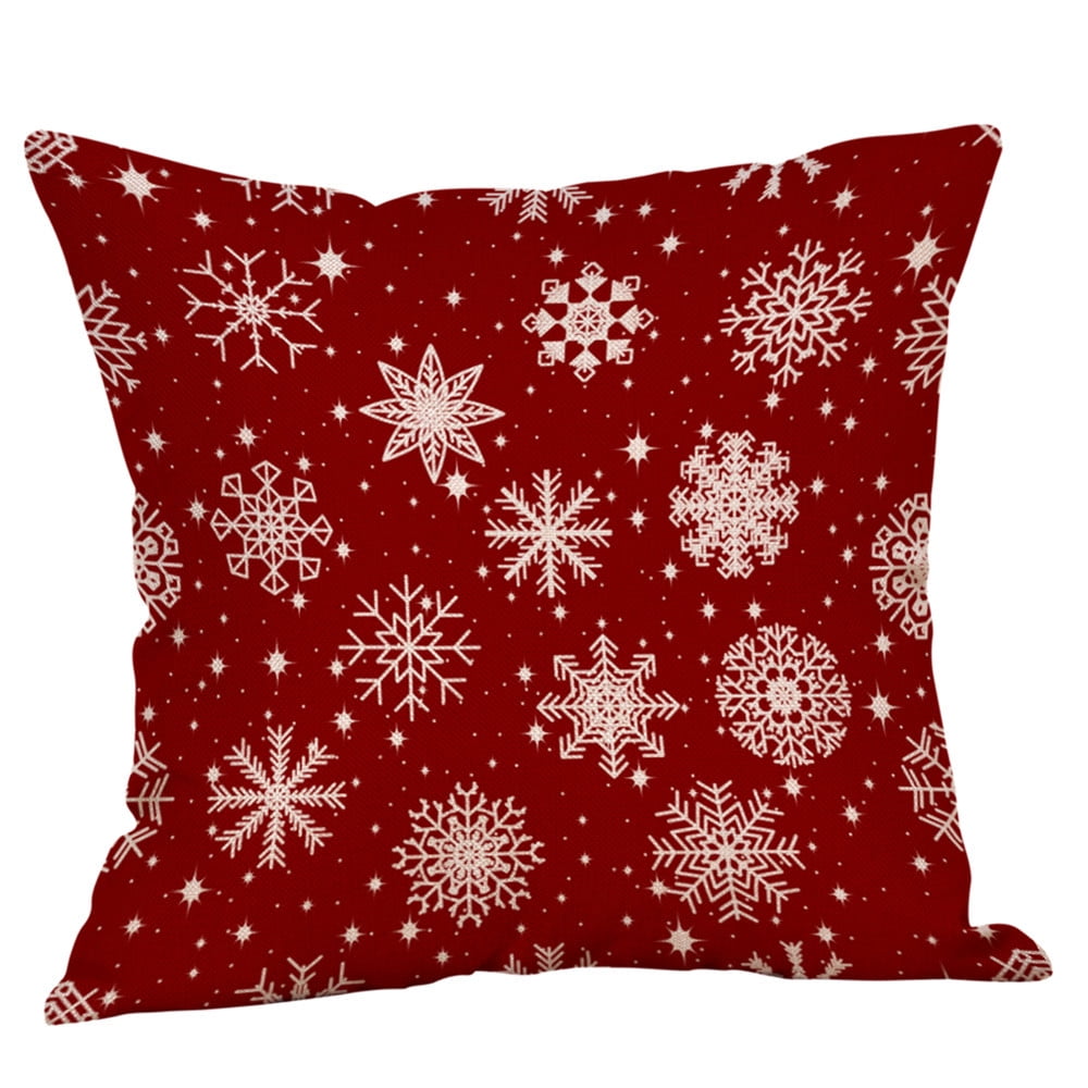 Christmas Pillow Case Glitter Cotton Linen Sofa Throw Cushion Cover Home Decor
