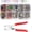 Hollow 100set, variant on Snap Button Kit 100set, 9.5mm Snap Fasteners Kit with Pliers, Metal Snaps Kit with Tool, Five Claw Buckle Tool Set 10 Colors (Solid 100set)