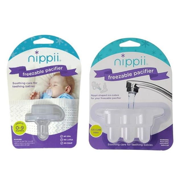 Chupete Teether Nippii Original, congelable con bandeja para cubitos de hielo