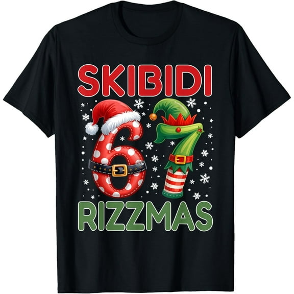 Skibidi Rizzmas 67 Christmas Six Seven Xmas Funny Boys Girls T-Shirt
