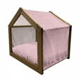 thumbnail image 2 of Pink and White Pet House, Gingham Style Mosaic Tile in Pink Color Shades Modern Grid with Small Squares, Outdoor & Indoor Portable Dog Kennel with Pillow and Cover, 5 Sizes, Pale Pink, by Ambesonne, 2 of 5