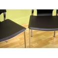 thumbnail image 3 of Skyline Decor Dark Brown Leather Dining Chair with Chrome Frame (Set of 2), 3 of 4