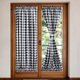 thumbnail image 1 of 2 Pzas de Cortinas para Puerta Francesa con Diseño de Cuadros de Búfalo, Cortinas Laterales con Bolsillo para Barra, Paneles de Cortinas para Puerta Principal con Abrazaderas Adicionales, Blanco y Ne, 1 of 5