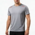 thumbnail image 2 of HomeDM Workout Shirts for Men, Quick Dry Short Sleeve Athletic Solid Color Tops Crew Neck T Shirt for Running Gym, Gray, 2 of 5
