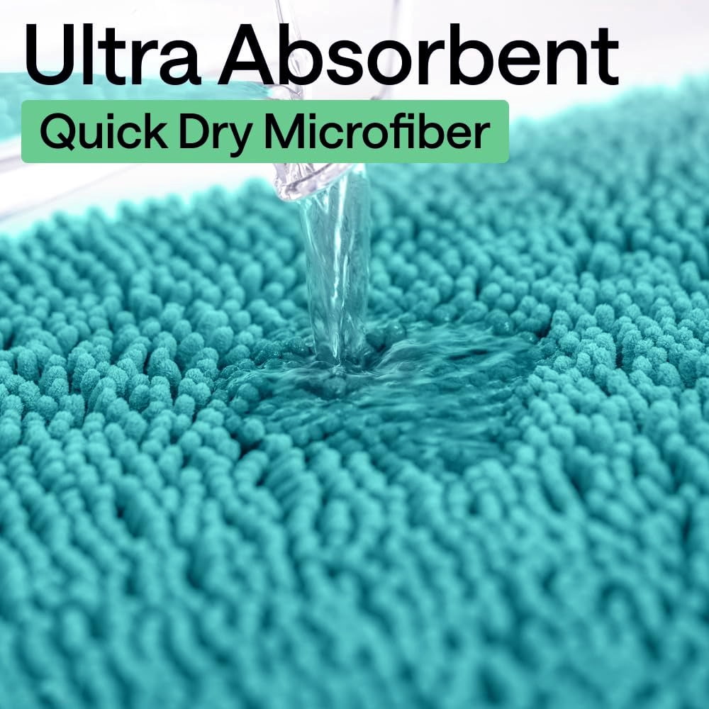 Bath Rug Mat, Thick Soft Absorbent Chenille, Quick Dry Microfiber Mats, Rubber Backing Washable Shower Floor Rugs, US Designed Bathroom Halloween Home Decor Accessories