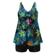 thumbnail image 2 of Wo Piece Swimsuit For Women Modest Tummy Control Bathing Suits Tankini Set Swim Tank Top With Shorts, 2 of 6