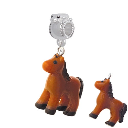 Resin Brown Pony - Frog Charm Bead