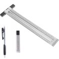 thumbnail image 1 of 30 Cm Stainless Steel T-hole Marking Ruler For Positioning, Black, 1 of 5