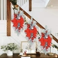 thumbnail image 3 of Hariumiu Christmas Decor Wreath Christmas Wreath Hanging Pendant Bow Decor Christmas Ball Festive Fake Plant Led Light String Holiday Wall Door Xmas Decoration, 3 of 10
