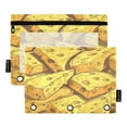 thumbnail image 2 of Yellow Cheese 2 Pack Pencil Pouches Zipper Pencil Case 3 Ring Pencil Pouch Cosmetic Bag, 2 of 6