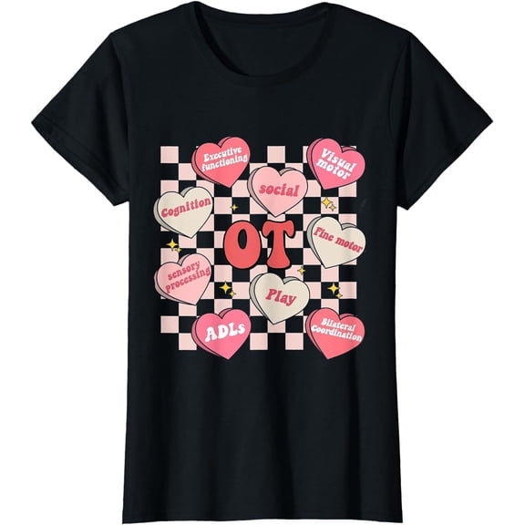 Valentines Day Heart Occupational Therapist OT Therapy T-Shirt