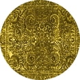 thumbnail image 1 of Ahgly Company Indoor Round Abstract Yellow Modern Area Rugs, 7' Round, 1 of 4
