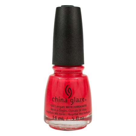China Glaze 0.5oz Lacquer Nail Polish Red Pink Lite Brites Summer, HOT FLASH, (Best Makeup For Hot Flushes)