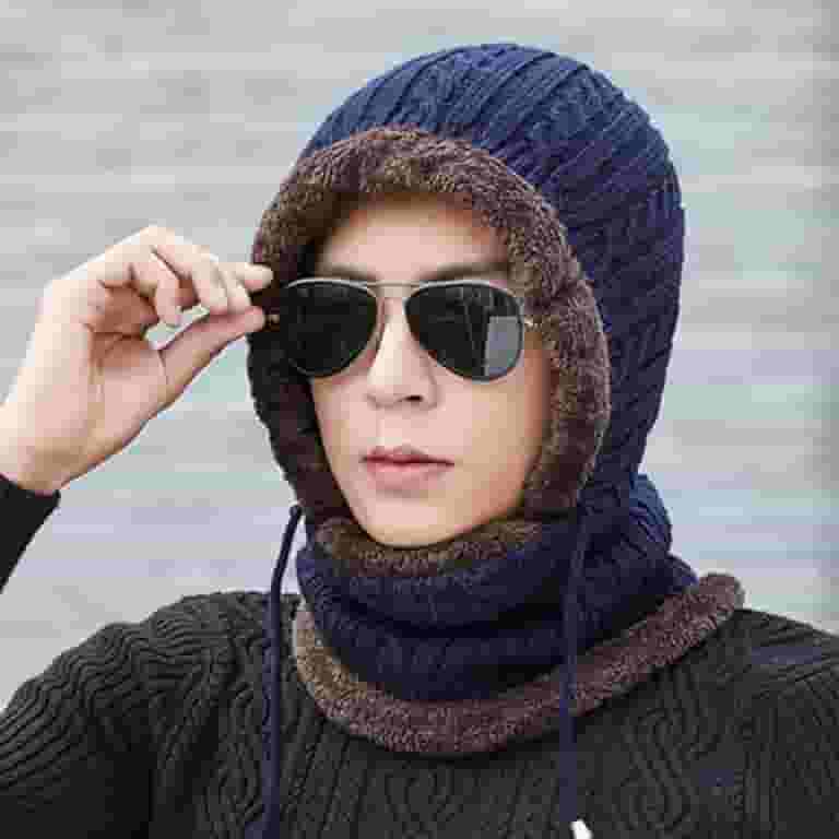 激安アウトレット Opvise Winter Hat No Brim Hooded Cotton Thread Thickened Clothing
