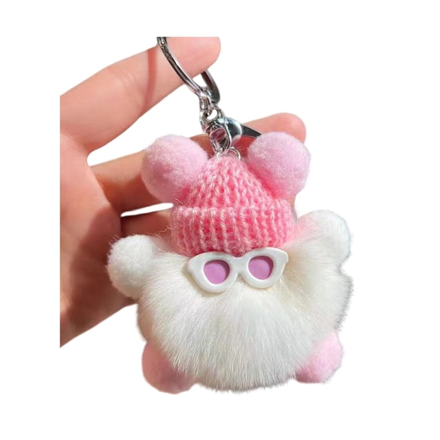 Llavero de peluche de conejo de peluche con forma de muñeca de dibujos animados, accesorio decorativo para bolso o coche, regalo de apoyo emocional.